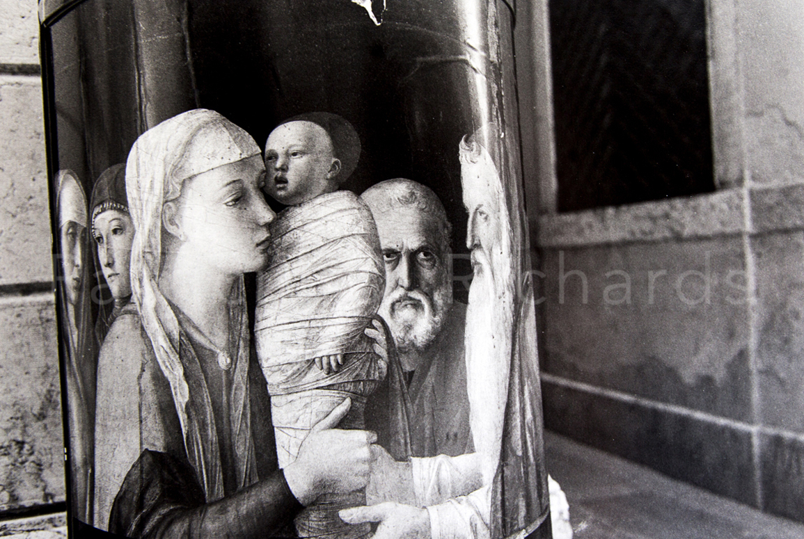 wrapped around a trashcan